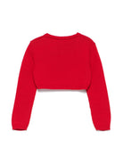 Cardigan crop per neonata Colorichiari rosso con design lavorato a maglia - Rubino Kids