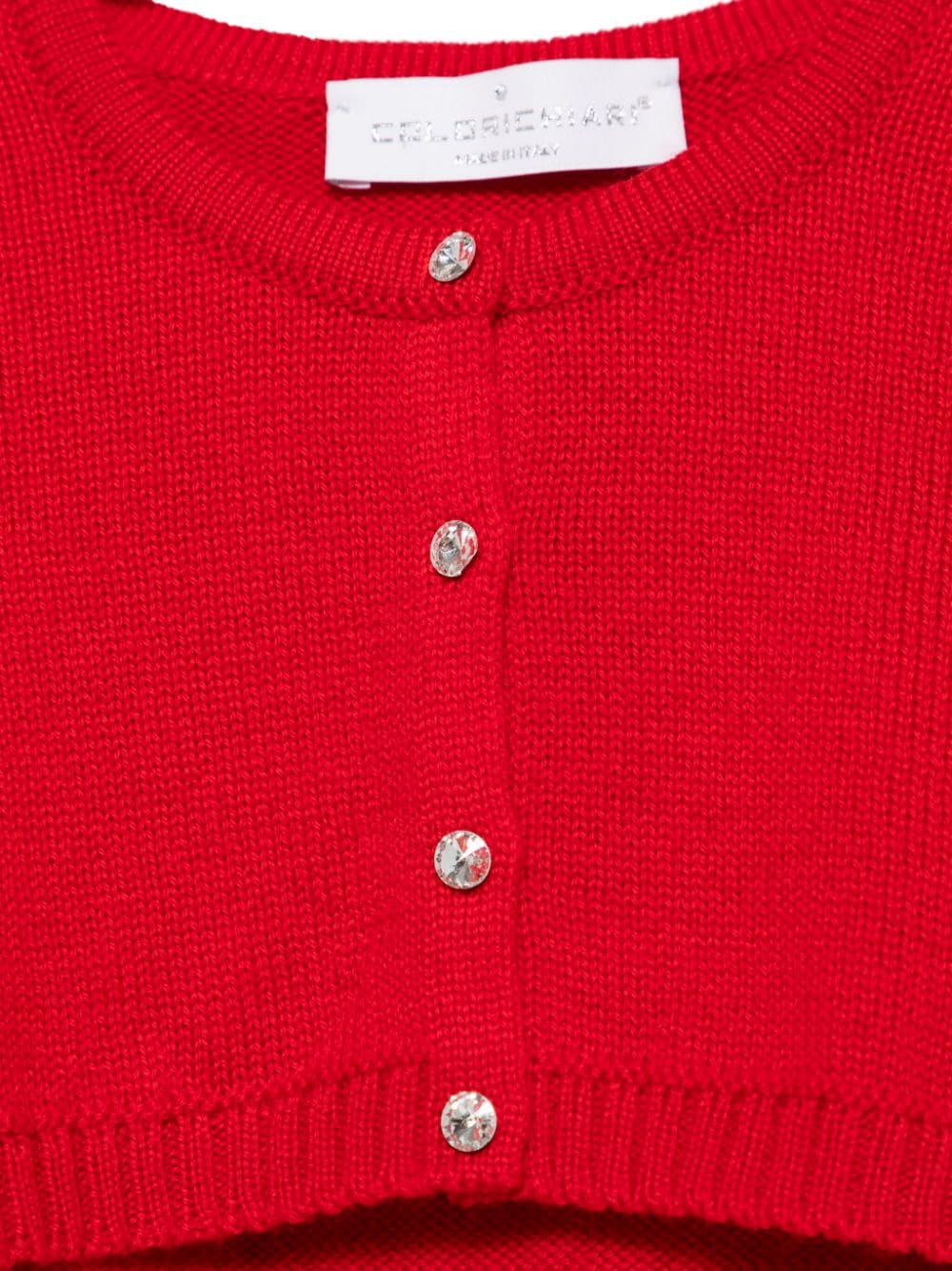 Cardigan crop per neonata Colorichiari rosso con design lavorato a maglia - Rubino Kids