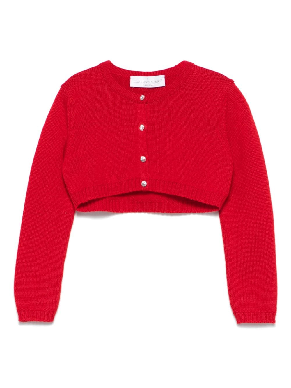 Cardigan crop per neonata Colorichiari rosso con design lavorato a maglia - Rubino Kids