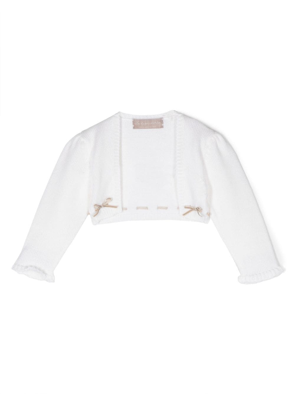 Cardigan crop per neonata La Stupenderia bianco con fiocco - Rubino Kids