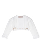 Cardigan crop per neonata La Stupenderia bianco con fiocco - Rubino Kids