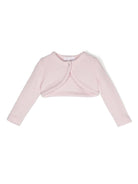 Cardigan crop per neonata Monnalisa rosa con maglia fine - Rubino Kids