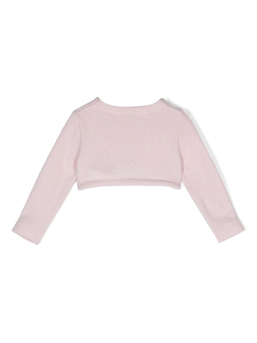 Cardigan crop per neonata Monnalisa rosa con maglia fine - Rubino Kids