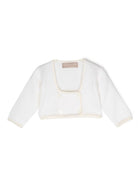 Cardigan doppiopetto per neonata La Stupenderia bianco con scollo quadrato - Rubino Kids