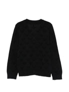 Cardigan Emporio Armani Kids nero con scollo a V - Rubino Kids