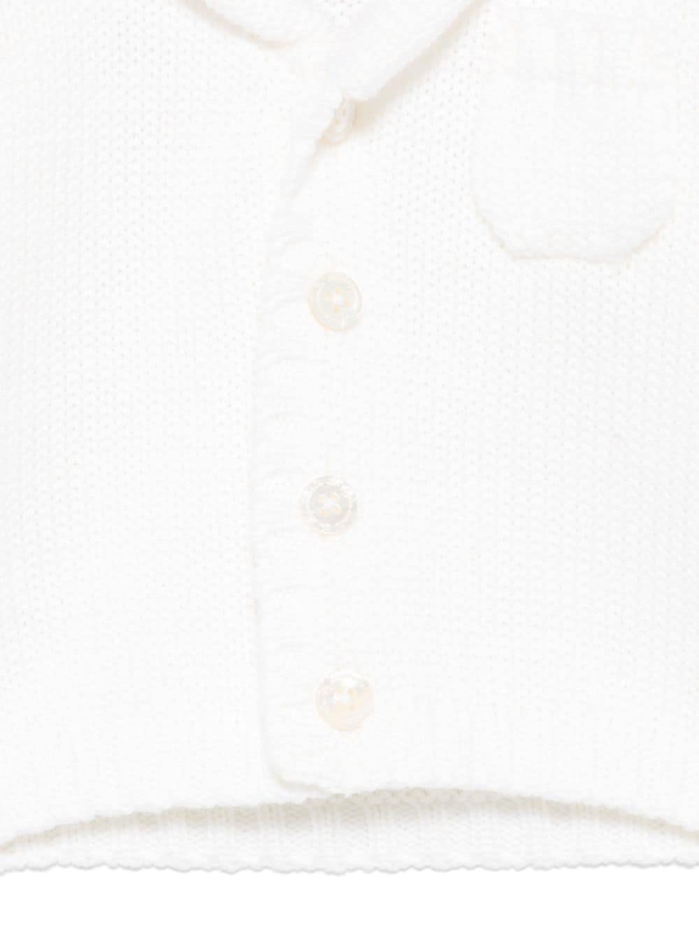 Cardigan in cashmere per neonato La Stupenderia bianco con chiusura frontale con bottoni revers - Rubino Kids