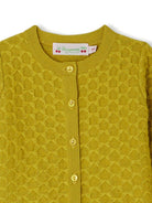 Cardigan in lana garancia per neonato Bonpoint giallo con girocollo - Rubino Kids