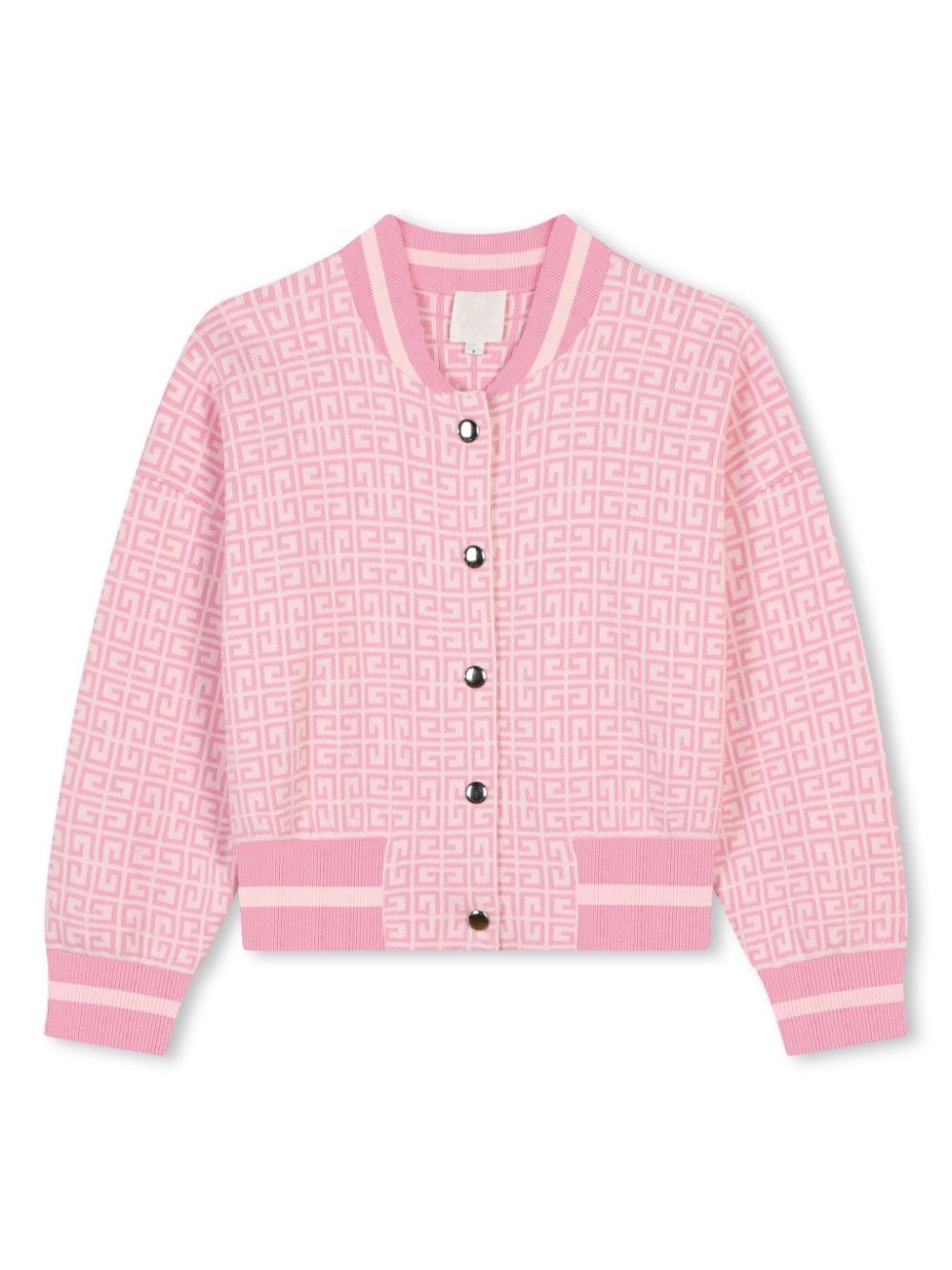 Cardigan per bambina Givenchy Kids rosa con motivo 4G jacquard - Rubino Kids