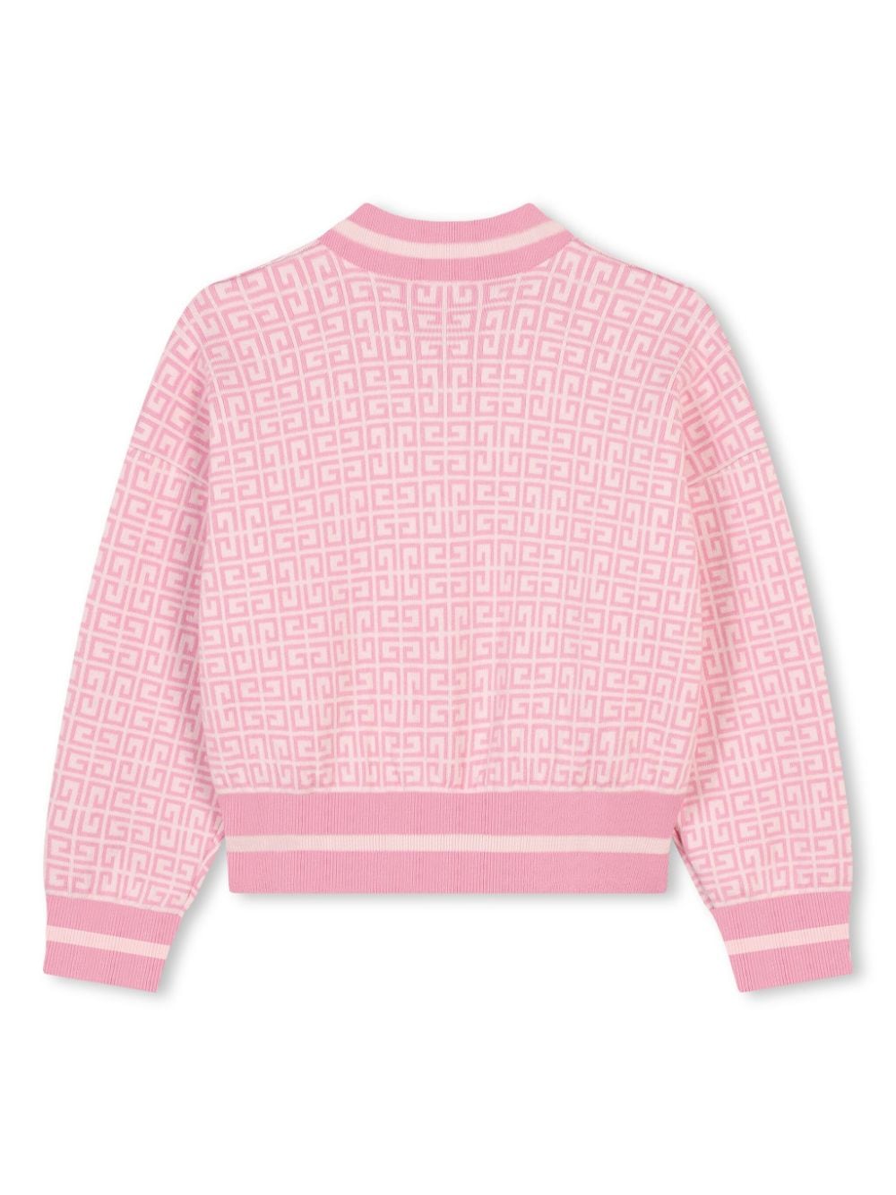 Cardigan per bambina Givenchy Kids rosa con motivo 4G jacquard - Rubino Kids