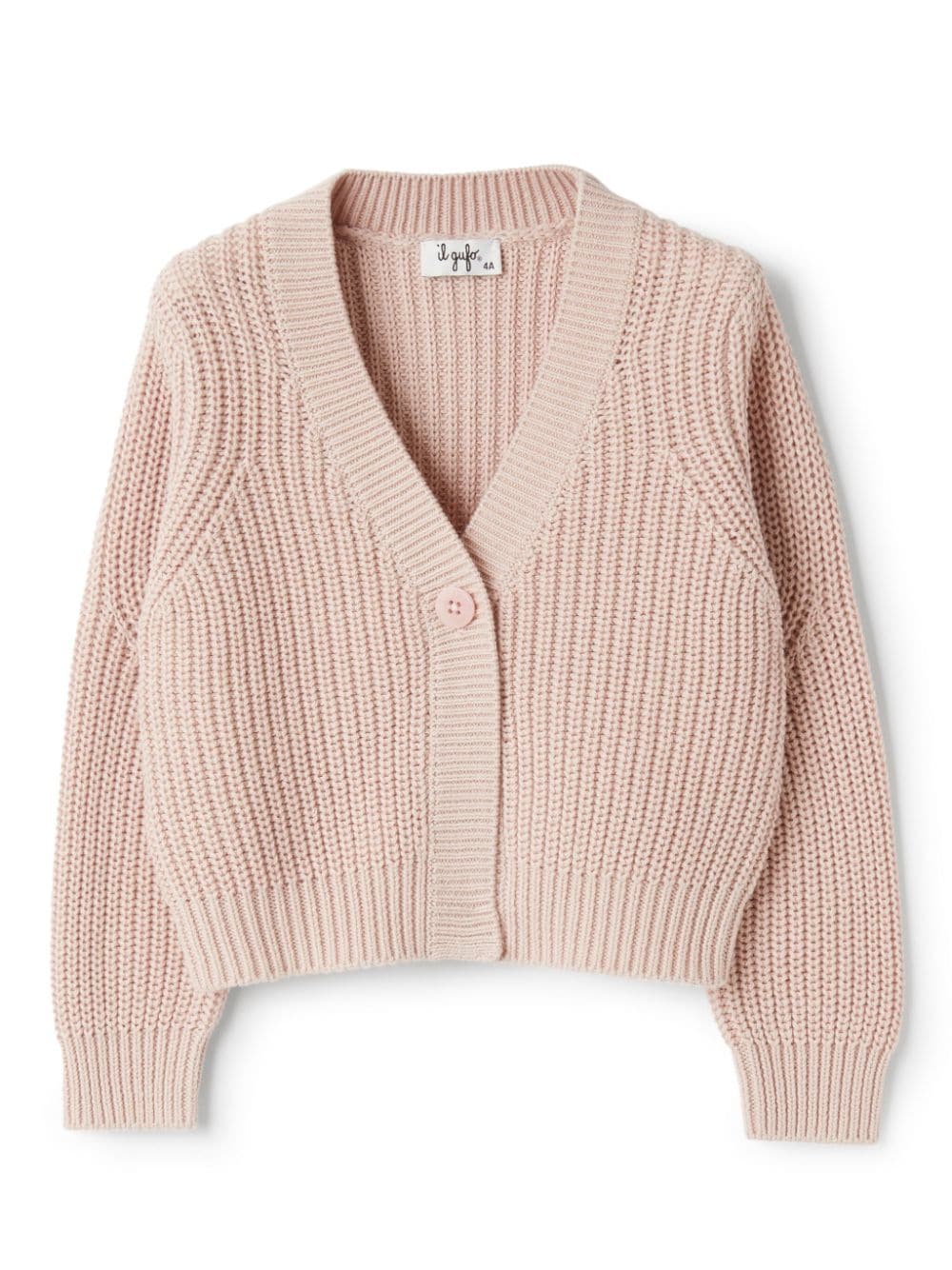 Cardigan per bambina Il Gufo rosa con scollo a V - Rubino Kids