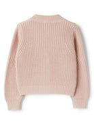 Cardigan per bambina Il Gufo rosa con scollo a V - Rubino Kids