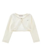 Cardigan per bambina Monnalisa bianco con bottoni a cuore - Rubino Kids