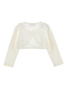 Cardigan per bambina Monnalisa bianco con bottoni a cuore - Rubino Kids