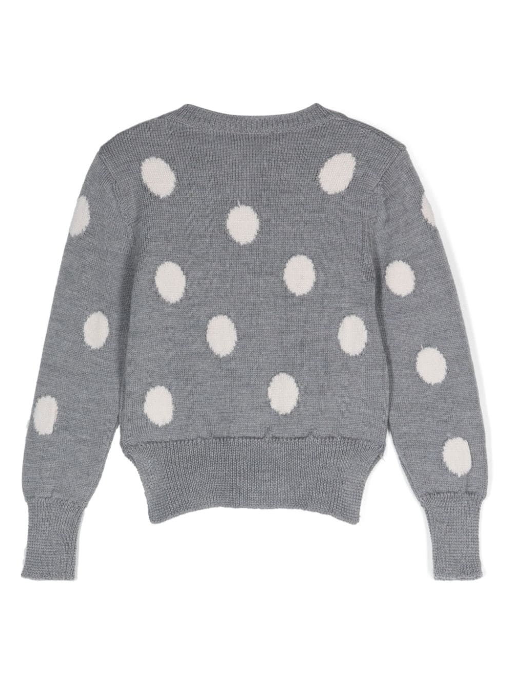 Cardigan per bambina Monnalisa grigio a pois bianchi - Rubino Kids