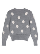 Cardigan per bambina Monnalisa grigio a pois bianchi - Rubino Kids