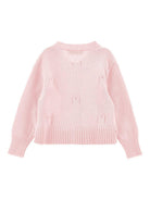 Cardigan per bambina Monnalisa rosa con dettaglio fiocchi - Rubino Kids