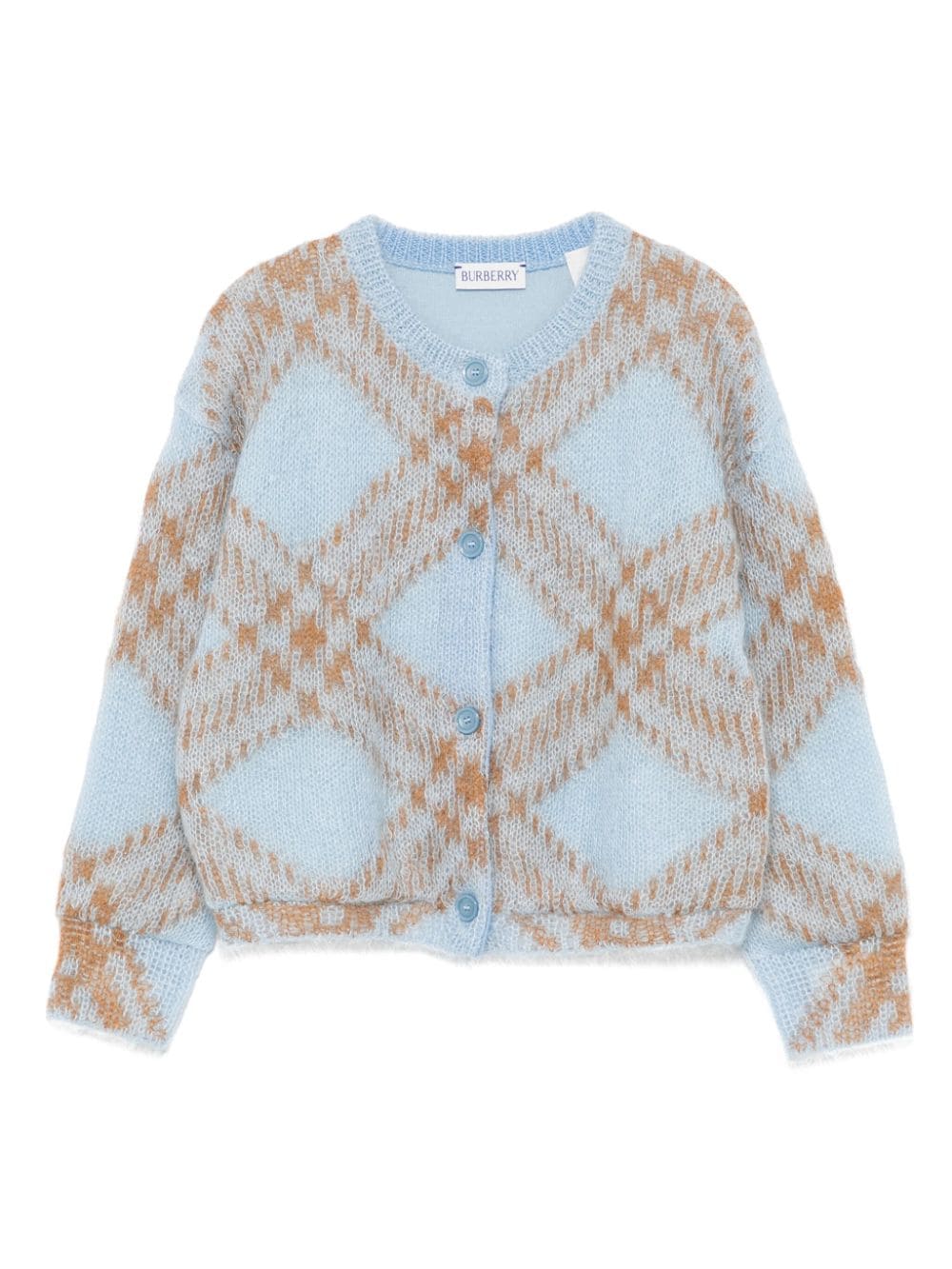 Cardigan per bambino Burberry Kids azzurro a quadri - Rubino Kids