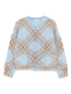 Cardigan per bambino Burberry Kids azzurro a quadri - Rubino Kids