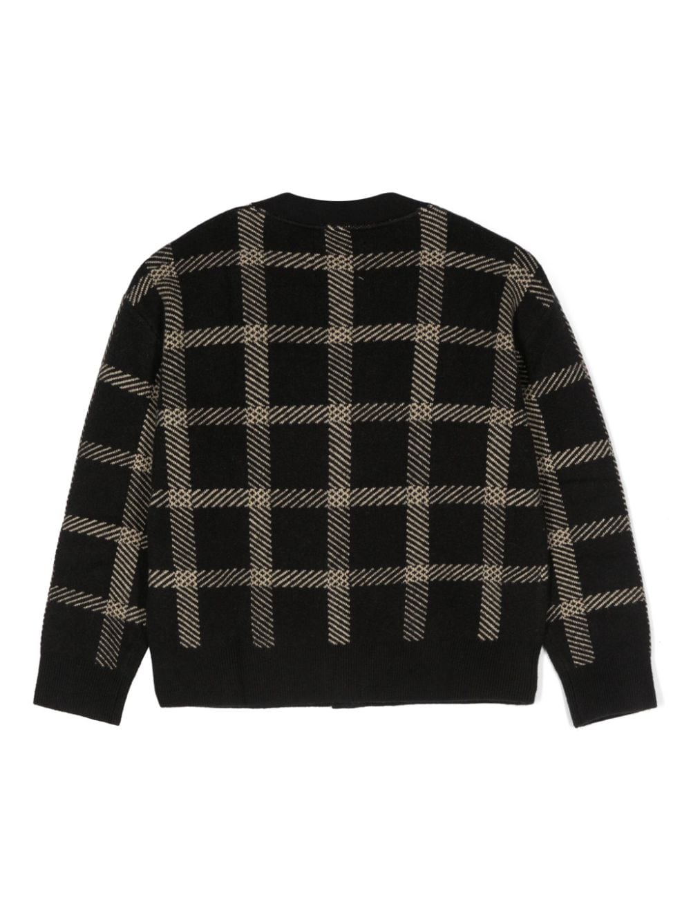 Cardigan per bambino Calvin Klein Kids nero a quadri - Rubino Kids