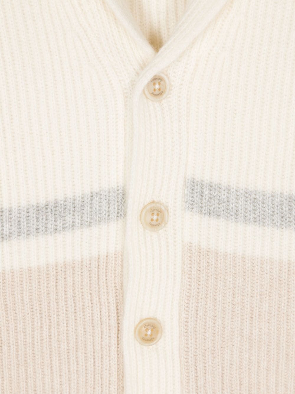 Cardigan per bambino Eleventy Kids beige con dettagli a righe - Rubino Kids