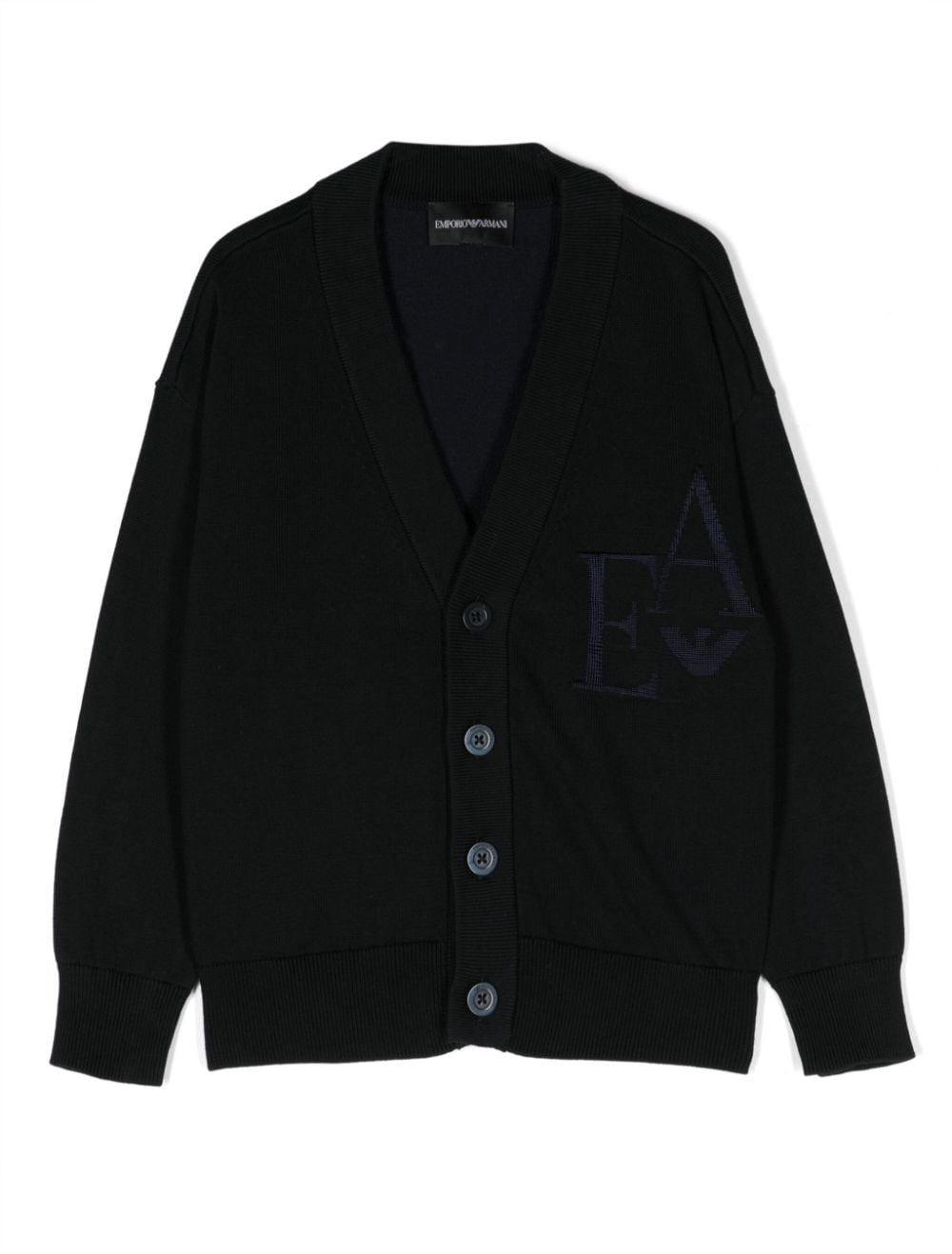 Cardigan per bambino Emporio Armani Kids blu con intarsio - Rubino Kids