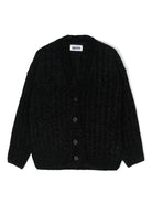 Cardigan per bambino Molo nero con scollo a V - Rubino Kids