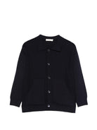 Cardigan per bambino Paolo Pecora Kids blu con bottoni e tasche - Rubino Kids