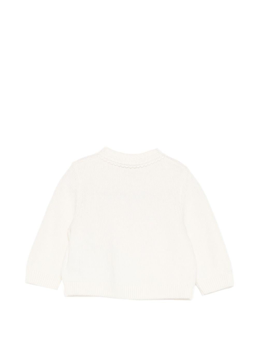 Cardigan per neonata Bonpoint bianco con dettagli in rilievo - Rubino Kids