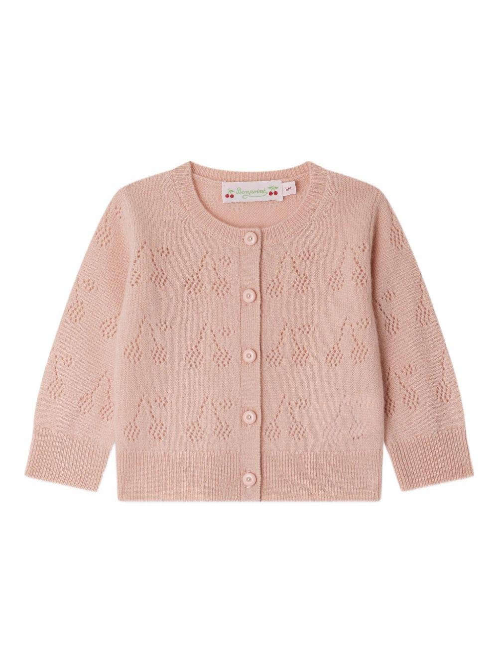 Cardigan per neonata Bonpoint rosa con bottoni - Rubino Kids