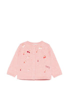 Cardigan per neonata Bonpoint rosa con ricamo ciliegie - Rubino Kids