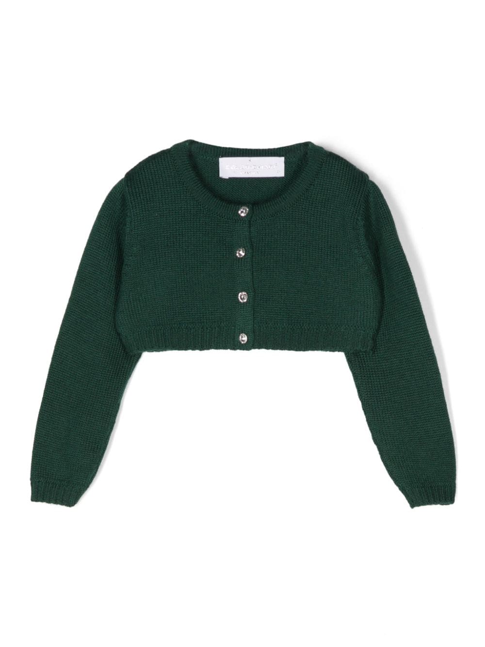 Cardigan per neonata Colorichiari verde con bottoni gioiello - Rubino Kids