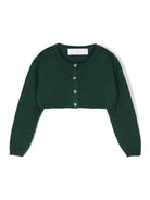 Cardigan per neonata Colorichiari verde con bottoni gioiello - Rubino Kids