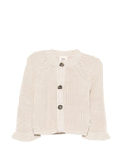 Cardigan per neonata Douuod Kids beige con orlo arricciato - Rubino Kids