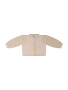 Cardigan per neonata Emporio Armani Kids beige con trama lavorata a maglia - Rubino Kids