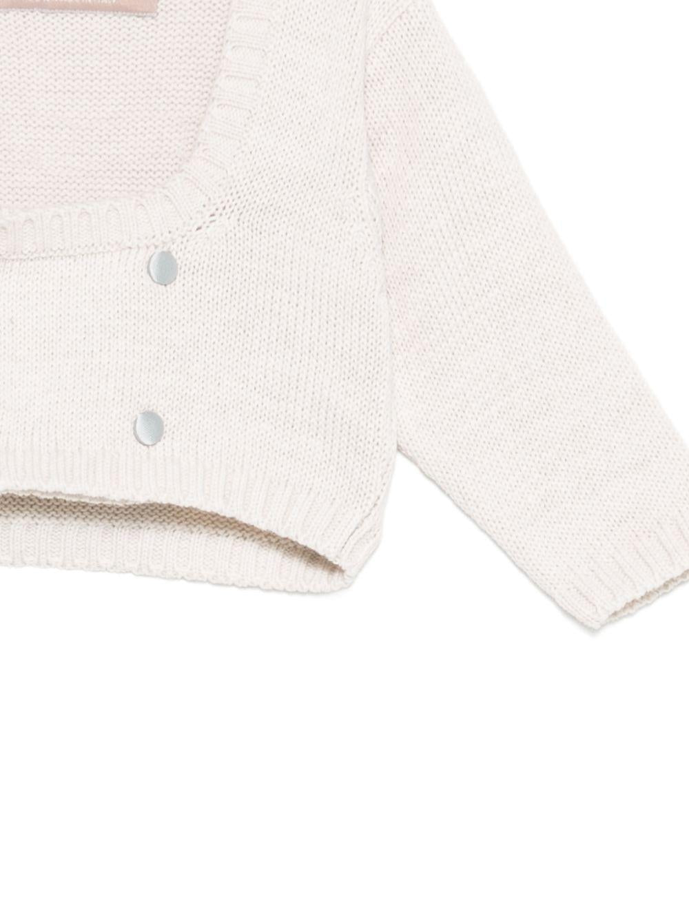 Cardigan per neonata La Stupenderia beige con chiusura con bottoni sul davanti - Rubino Kids