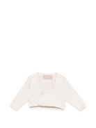 Cardigan per neonata La Stupenderia beige con scollo quadrato - Rubino Kids