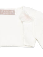 Cardigan per neonata La Stupenderia bianco in cotone con polsini a coste - Rubino Kids