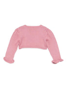 Cardigan per neonata La Stupenderia rosa con polsini arricciati - Rubino Kids