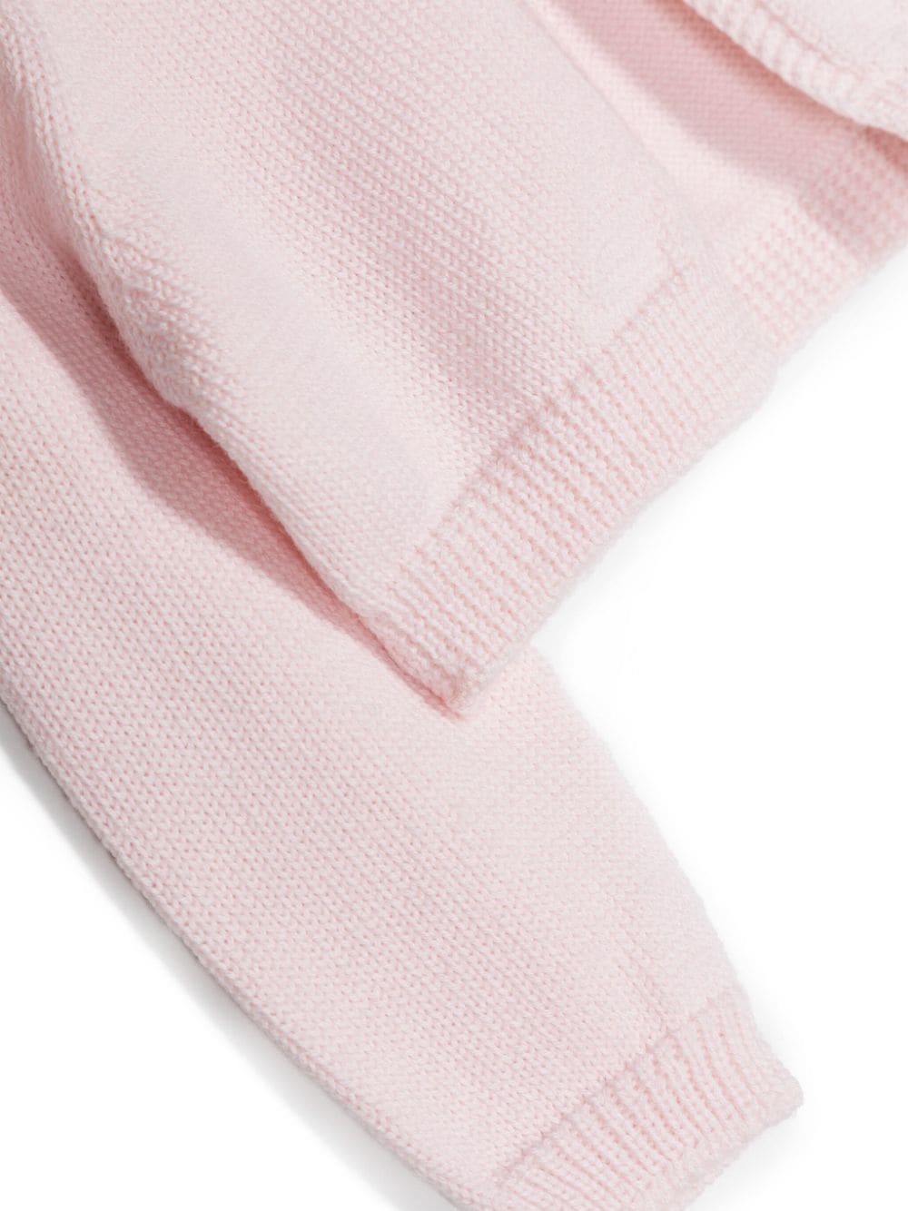 Cardigan per neonata Monnalisa rosa con applicazione con logo di strass - Rubino Kids