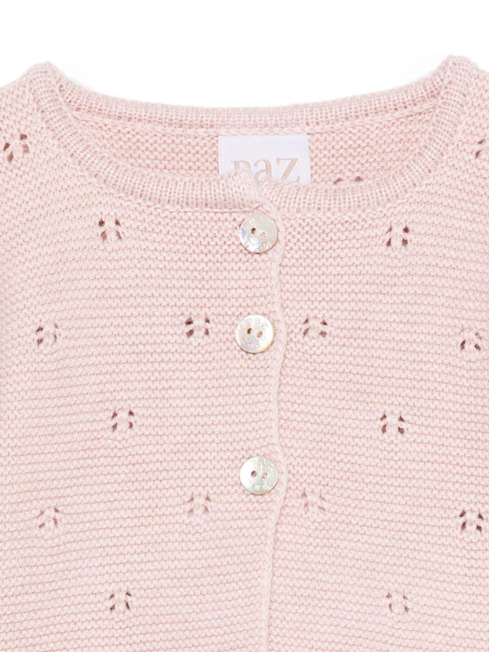 Cardigan per neonata Paz Rodríguez rosa con modello con occhielli - Rubino Kids