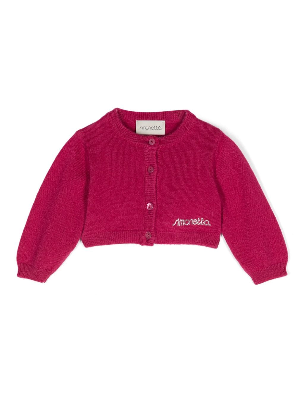 Cardigan per neonata Simonetta fucsia con design crop - Rubino Kids