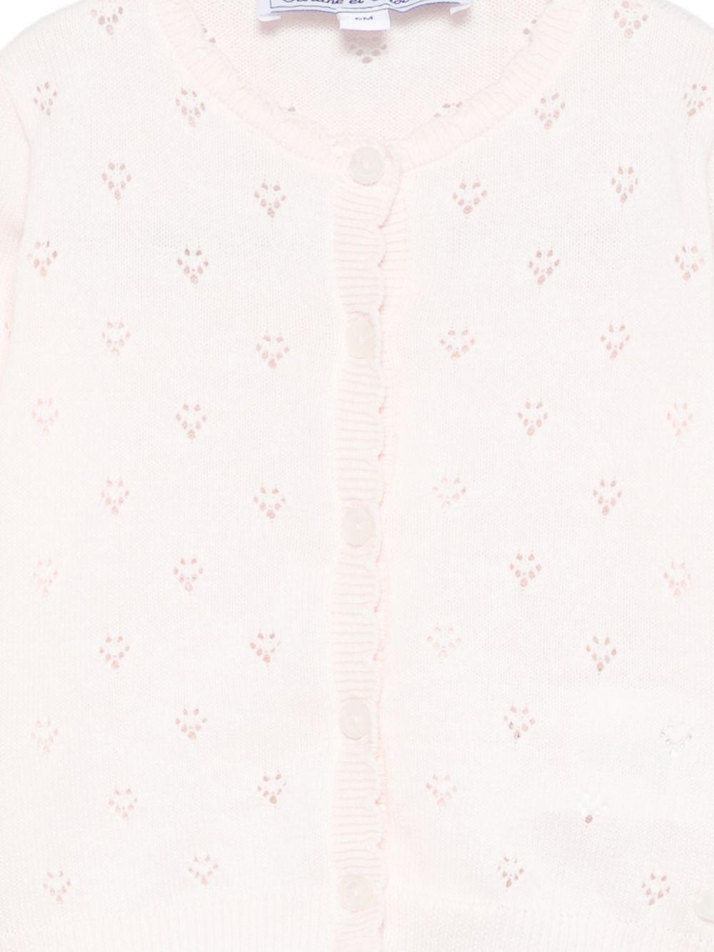 Cardigan per neonata Tartine Et Chocolat rosa con design traforato - Rubino Kids
