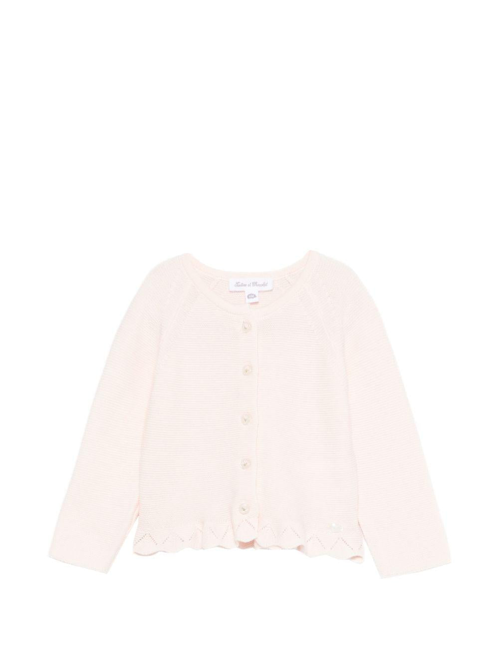 Cardigan per neonata Tartine Et Chocolat rosa con orlo smerlato - Rubino Kids