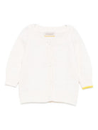 Cardigan per neonati Gensami Kids bianco con chiusura frontale con bottoni - Rubino Kids