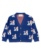 Cardigan per neonato Bobo Choses Fairy Dog blu con design lavorato a maglia - Rubino Kids