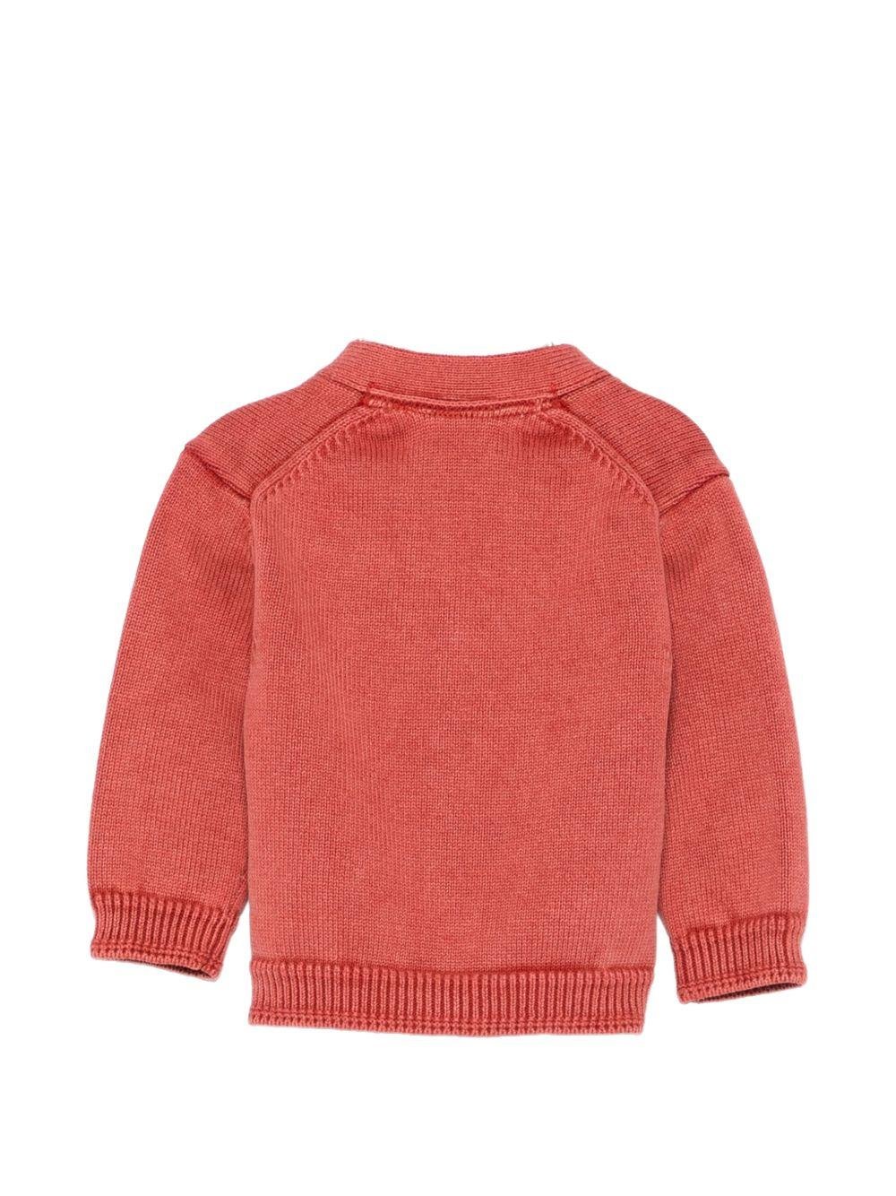 Cardigan per neonato Bonpoint arancione con chiusura con bottoni - Rubino Kids