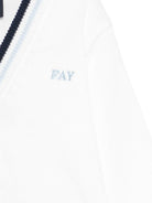 Cardigan per neonato Fay Kids bianco con dettagli blu e azzurri - Rubino Kids