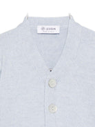 Cardigan per neonato Jesurum Baby azzurro con due tasche applicate sul davanti - Rubino Kids