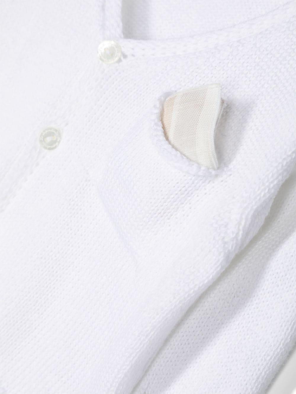 Cardigan per neonato La Stupenderia beige con taschino sul petto - Rubino Kids