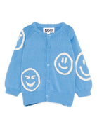 Cardigan per neonato Molo blu con ricamo smile - Rubino Kids